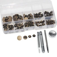 30 sets 15mm antique brass snap fasteners popper press stud button fixing hand tool set kit