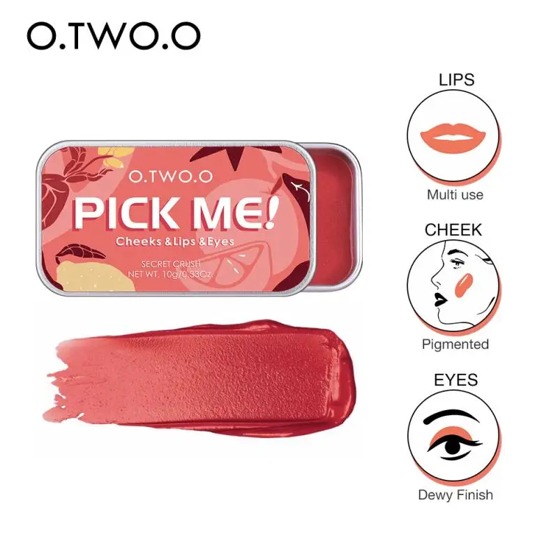 Lipstick Eye Shadow Blush 3-in-1 Repairing Palette Monochrome Rouge Cream Naturally Improve Complexion Blush TSLM2