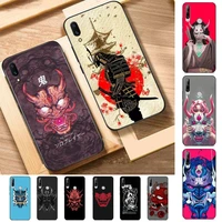 japanese samurai oni mask phone case for huawei y 6 9 7 5 8s prime 2019 2018 enjoy 7 plus