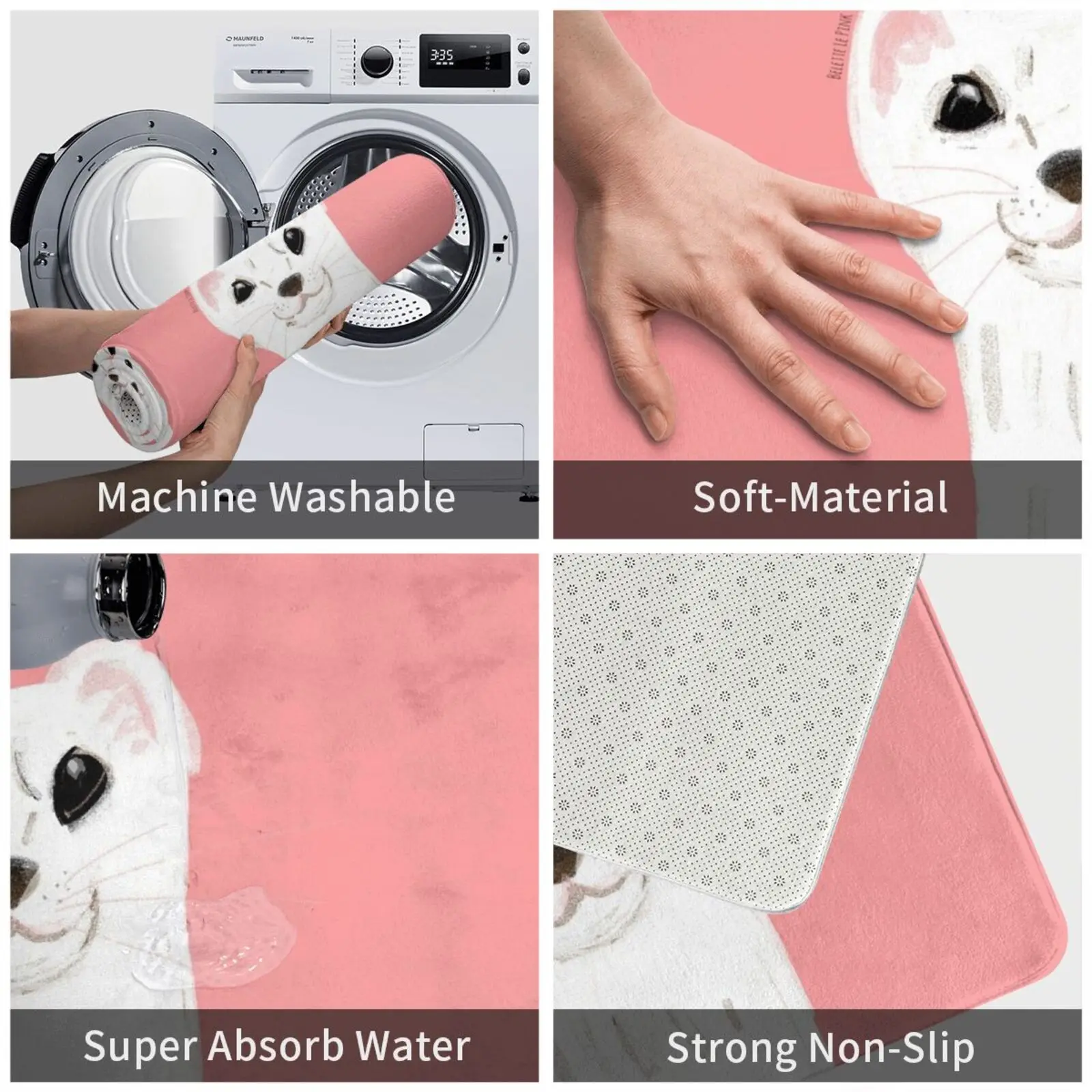 Озорная стойка (Mustela Erminea) Детали коврик Мягкий Нескользящий розовый Belettelepink Stoat