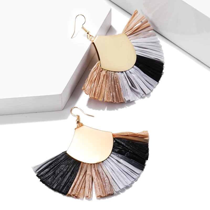 Серьги с кисточками в богемном стиле винтажные этнические большие