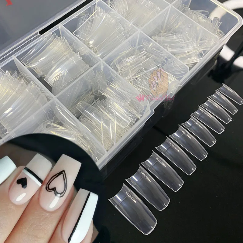 

500pcs French Tapered False Nail Art Tips Half Cover Acrylic UV Gel Manicure Tip Artificial Fake Nails