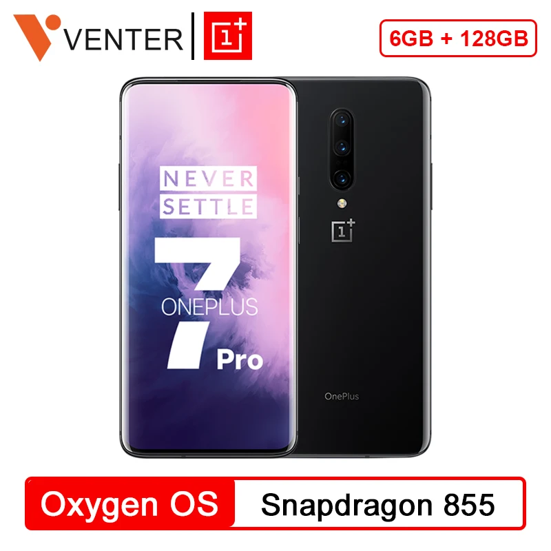 Оригинальная глобальная прошивка кислородная ОС OnePlus 7 Pro 6GB 128GB смартфон 48MP Тройная камера Snapdragon 855 6,67 ''2 K+ AMOLED экран