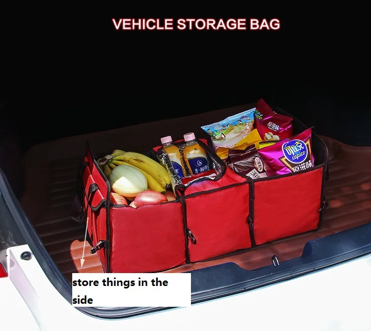 

Universal Car Storage Organizer Trunk Collapsible Toys Food Storage Truck Cargo Container Bags Box Black Car Stowing Tidying New