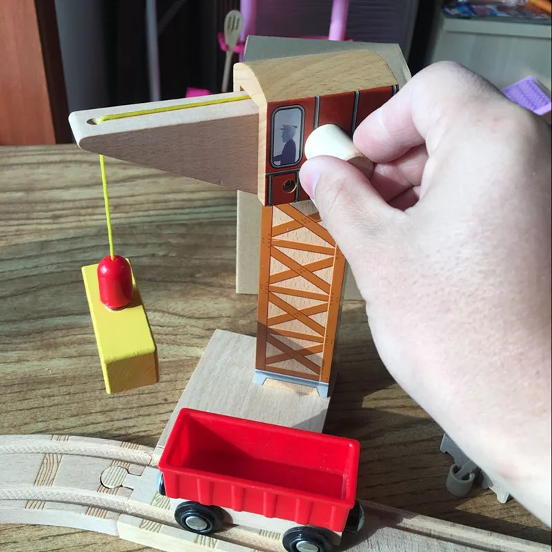 Деревянный трек p182 аксессуары башенные краны игрушки магнитные модели