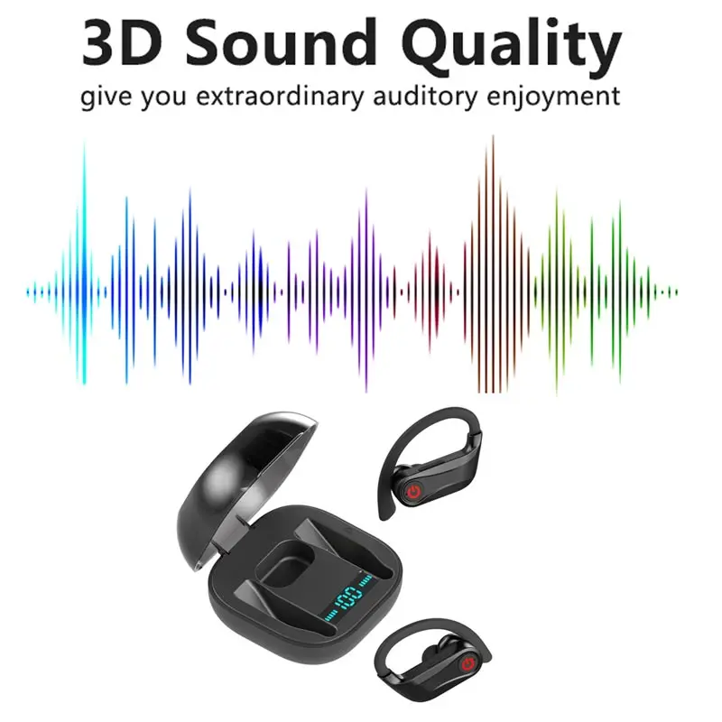 Спортивные водонепроницаемые Bluetooth 5 0 беспроводные наушники POWERHBQ PRO TWS с