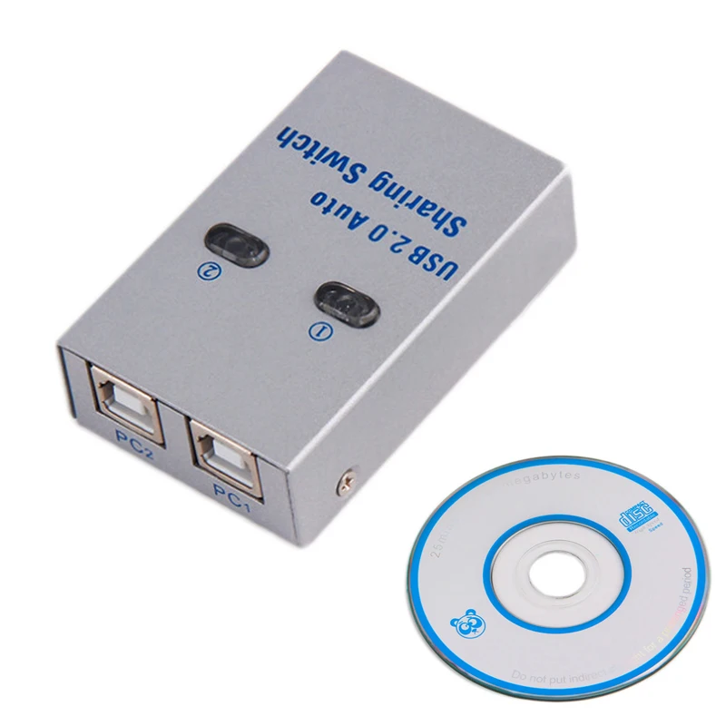 2 порта USB KVM переключатель сплиттер Usb2.0 концентратор два компьютера периферийные
