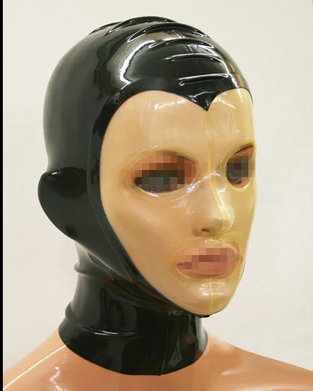 Latex Gummi Schwarz anti-clip hair Maske Kapuze Hood Tight Cosplay 0.4mm S-XXL | Тематическая одежда и униформа