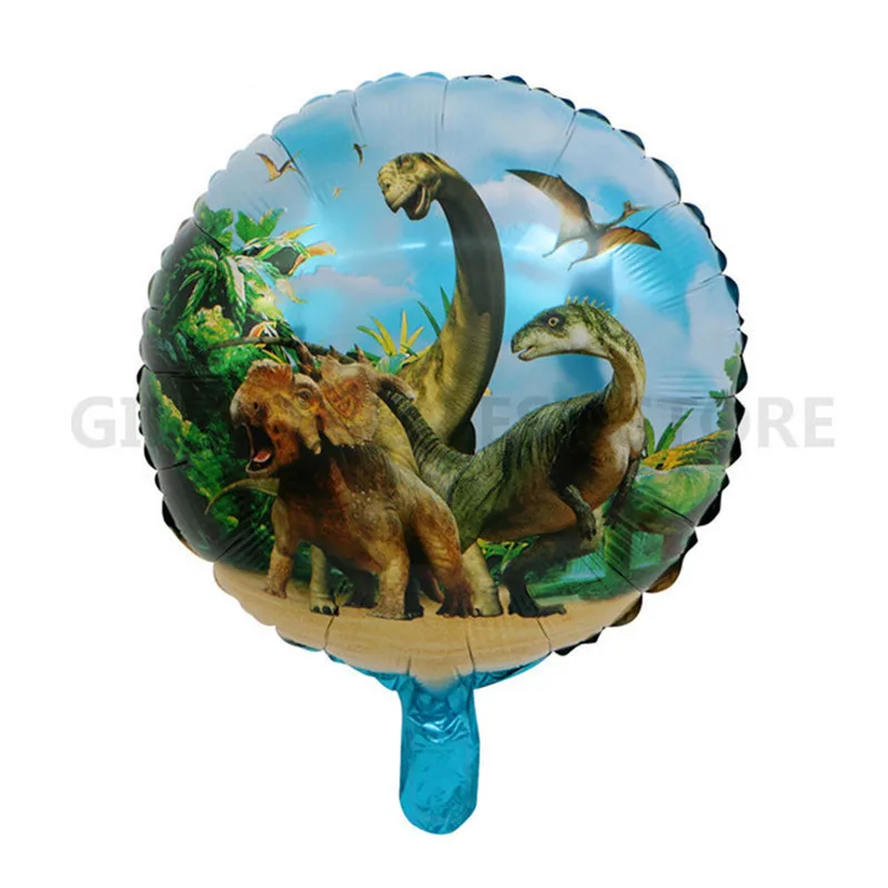 

GIHOO New 10pcs 18inch Round Dinosaur Aluminum Foil Balloon Children's Toys Gifts Birthday party Decoration Baby Boy Ballons
