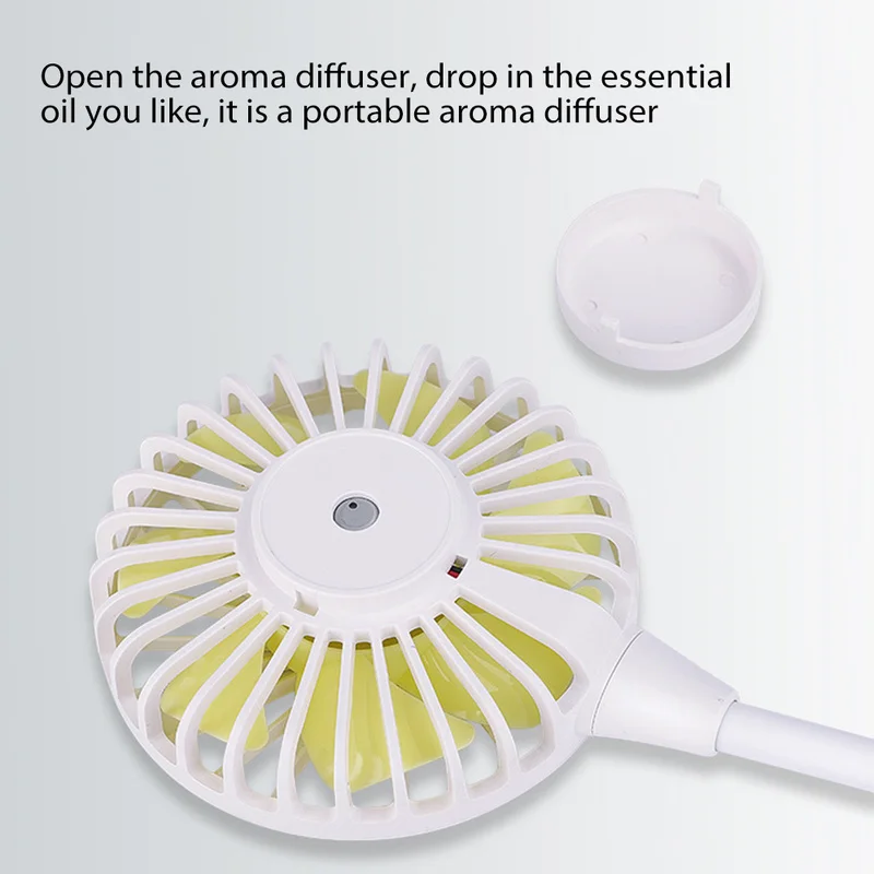 

LED Light Hanging Neck Fan 360 Degrees Universal Adjustable Washable USB Charging with Aromatherapy Function Portable Fan