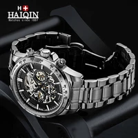 haiqin skeleton watch men 2020 automatic mens watches top brand luxury watches for men mechanical wristwatch waterproof relogio