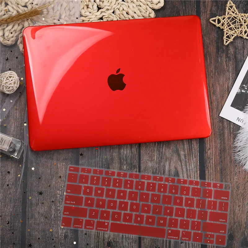 Crystal red Для Macbook Air retina 11 12 13," кристально чистый чехол для Macbook Air Pro 13 15 16 Touch Bar/Touch ID A1932 A2159 A2141 - Цвет: Crystal red