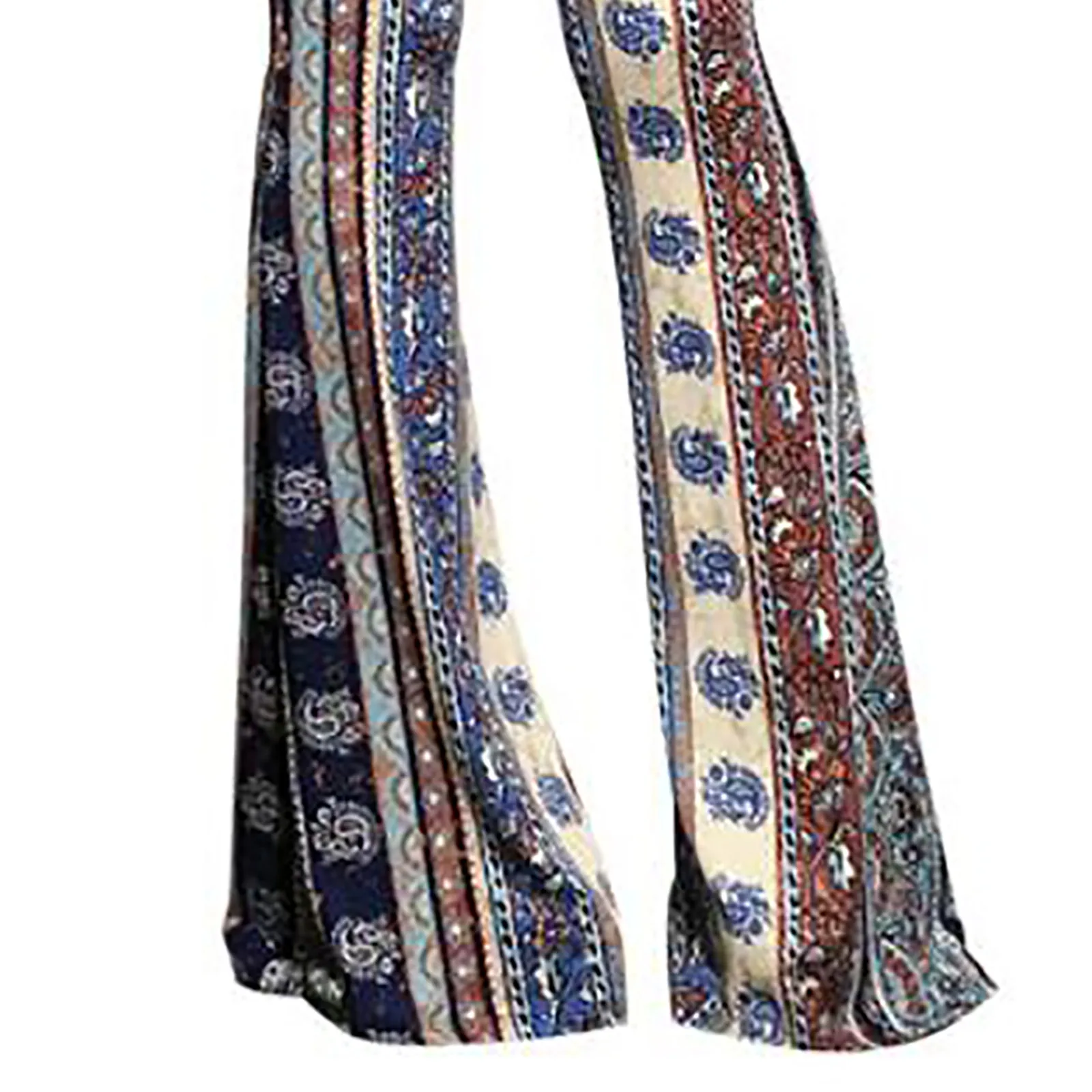 

Womail pants bell-bottomed pants trousers Casual Women Spring And Summer Tight-Fitting Hip Retro Print Big Bell-Bottom Pant 2021