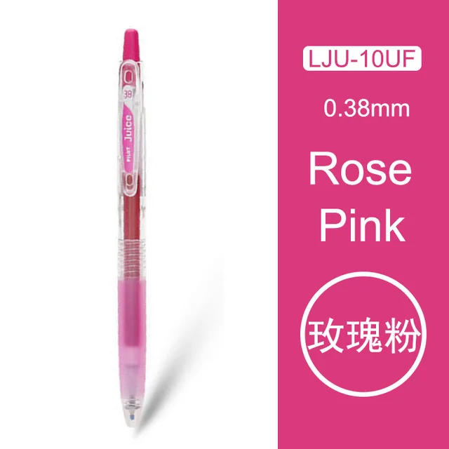 Rose Pink 1 штука, Япония, одна ручка Pilot Juice, 0,38 мм, гелевая ручка, 24 цвета, для школы, офиса, канцелярские принадлежности, LJU-10UF - Цвет: Rose Pink