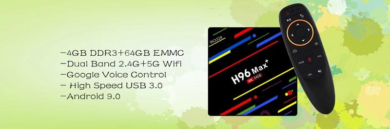 HAAYOT H96 MAX Смарт Android 9,0 ТВ приставка 4G 64G RK3318 четырехъядерный 2,4G+ 5G двойной Wifi BT4.0 ТВ приставка 4K HD H.265 медиаплеер