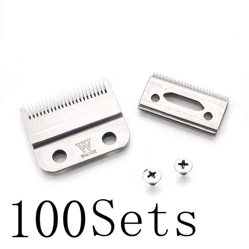 Silver 100 sets WMARK W-2 Профессиональный 2-отверстие клипер лезвия подвижное лезвие с винтовым зажимом Сменное лезвие высокого качества материал - Цвет: Silver 100 sets