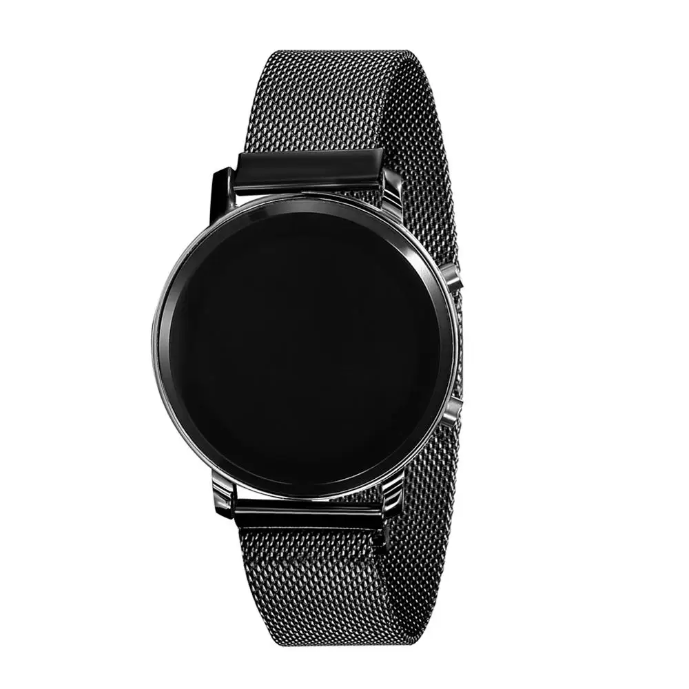 Black New LED Watch Women Watches Stainless Steel Female Watch Electronic Clock Men Digital Watches Wristwatch Mens Relogio Feminino - Цвет: Black