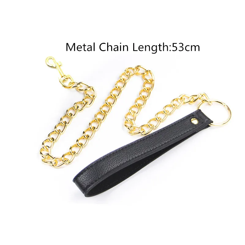 Металлическая цепочка с кожаной ручкой для БДСМ бондажа Для Пар Флирт взрослые
