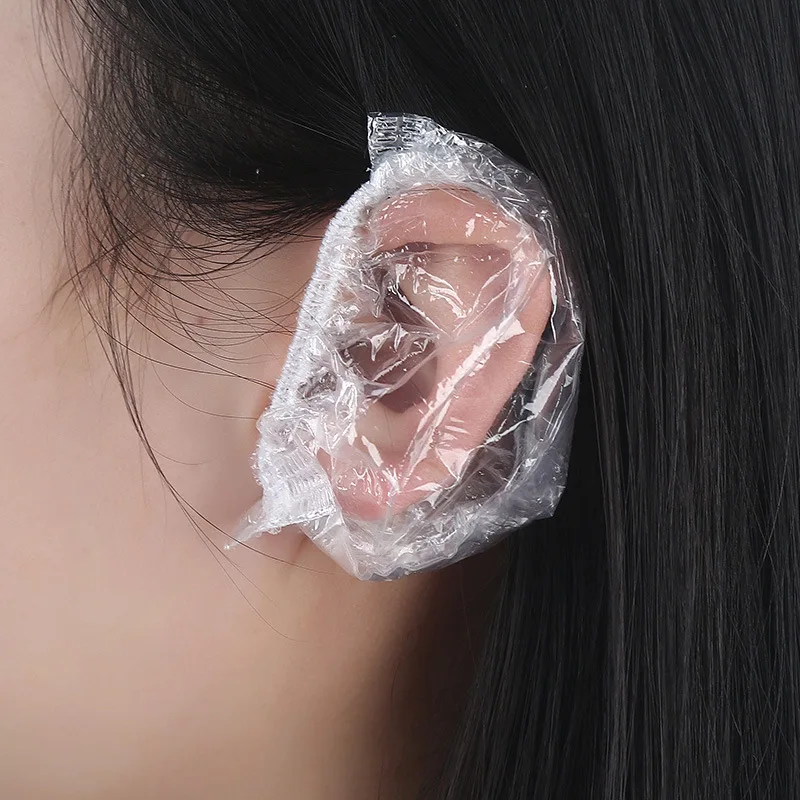 

100 pcs Disposable Hairdressing Earmuffs Salon Clear Ear Cover Ear Protection Hair Dye Protect Cap Hair Color Styling Tool