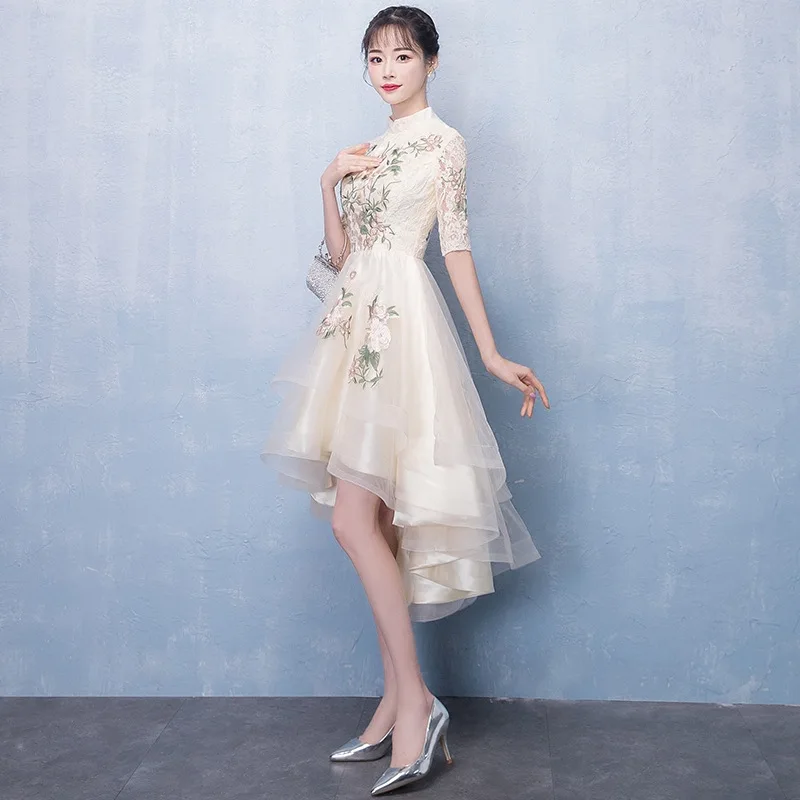 Вечернее платье с вышивкой новинка 2019 элегантное банкетное в китайском стиле для