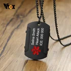 Мужская подвеска Vnox из нержавеющей стали, черная ожерелье с медицинским оповещением