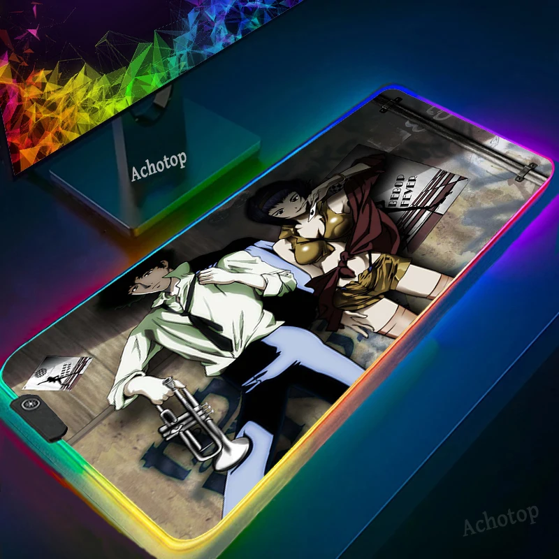 

Cowboy Bebop RGB Gaming Mouse Pad Computer Gamer Mouse pad Large Game Mouse Mat Big Mause Pad Laptop Keyboard Desk Gaming laptop
