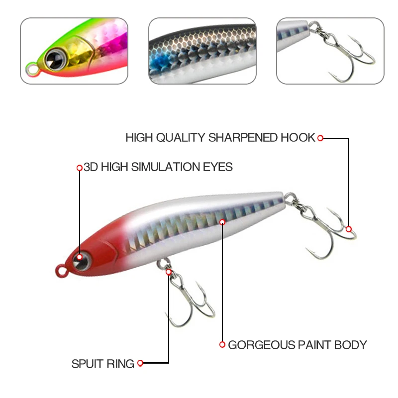 2021 Sinking Pencil Fishing Lure Weights 14g Artificial Bionics Bait Pesca Saltwater Lures For Big Sea Bass Fish Leurre De Peche