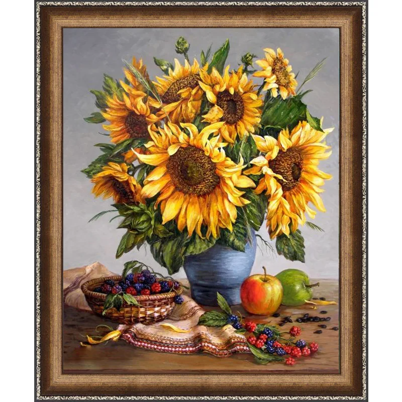 Квадратная/круглая Алмазная вышивка с подсолнухами 5D DIY алмазная живопись полная