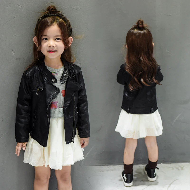 Children Locomotive Leather Coat Toddler Boys Girls 2-6years Retro Stylish Cardigan Jacket Spring Winter Chaqueta Cuero Nina | Детская