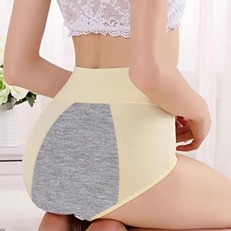 Женское хлопковое нижнее белье с высокой талией Женские Водонепроницаемые