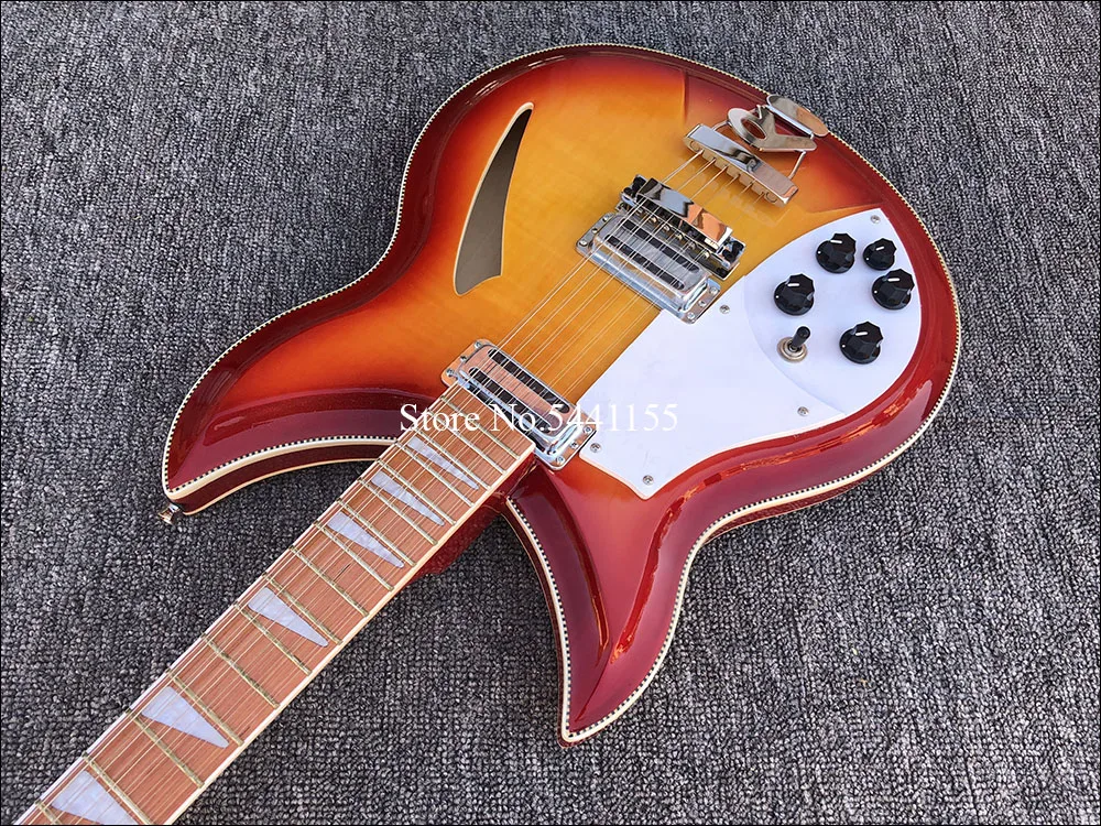 2019 Высококачественная 12-струнная левая электрическая гитара Ricken 381 с R-хвостом