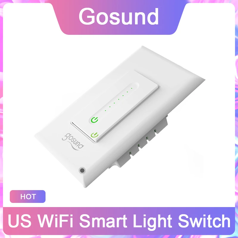 

Переключатель Gosund с Wi-Fi и регулировкой яркости, сенсорный выключатель для умного дома, работает с приложением Alexa и Google Home Smart Life