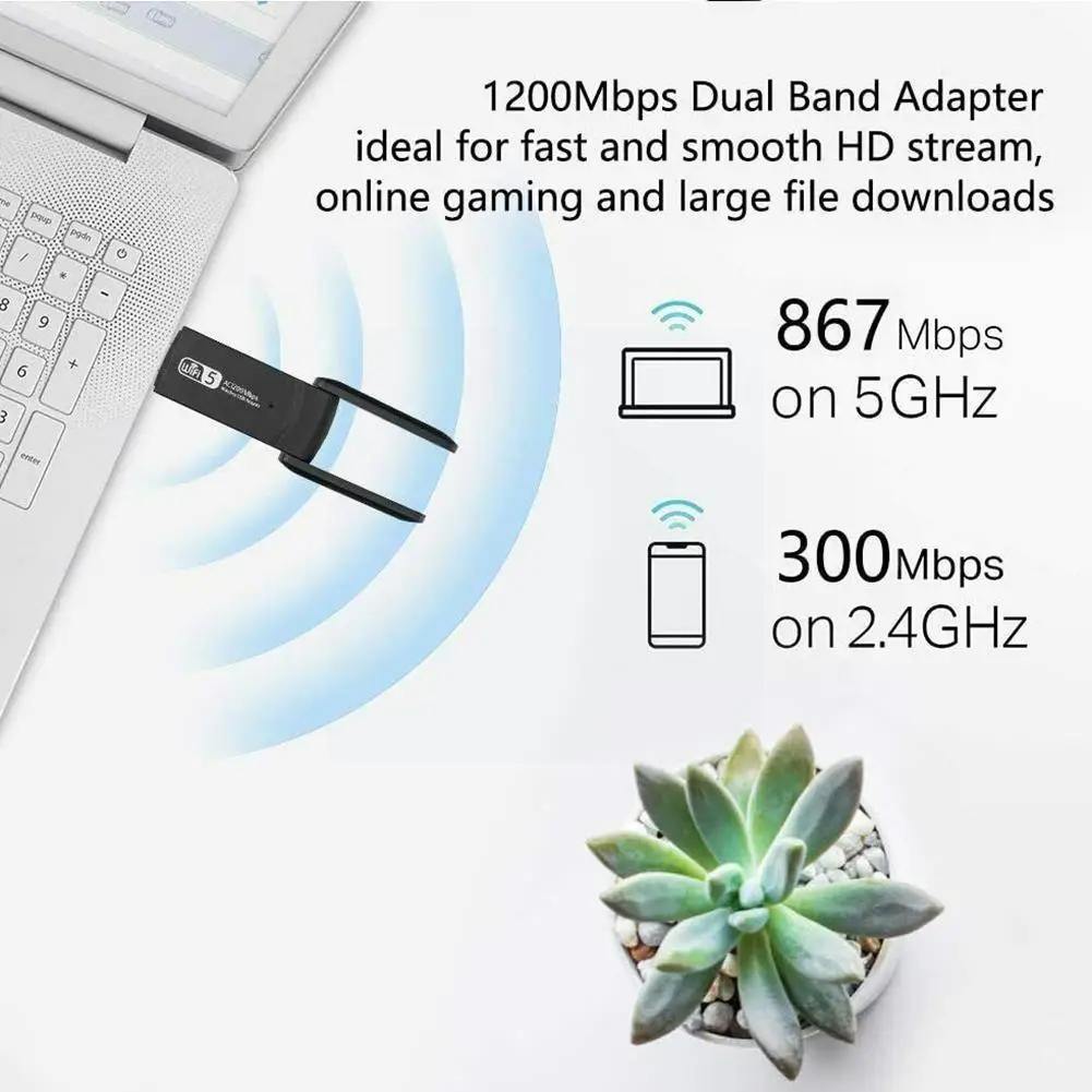 

Usb Wi-Fi-адаптер, 2,4 ГГц, 1200 Мбит/с