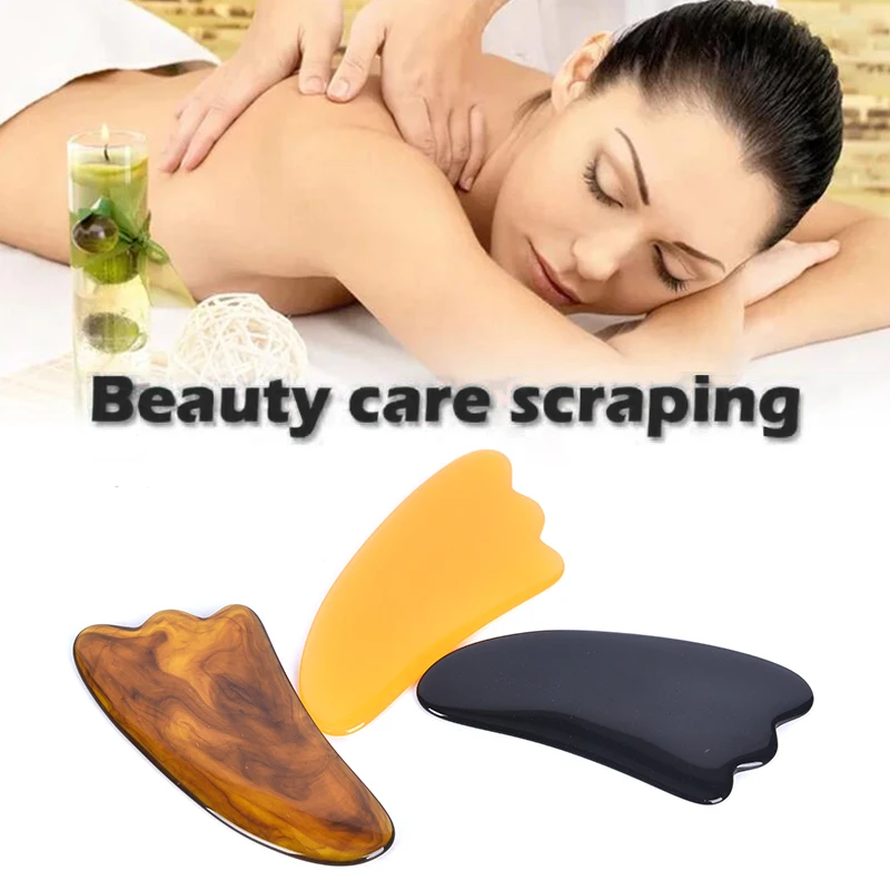 

1Pcs Natural Resin Gua Sha Board Acupuncture Massage Face Lifting Stone Guasha Scraping Facial Massage Beauty Care Scraping Tool