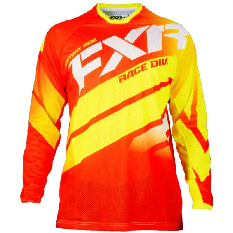 L Новинка, быстросохнущая футболка FXR moto, MX bike, moto cross, Джерси BMX DH MTB, футболка, мото одежда - Цвет: L