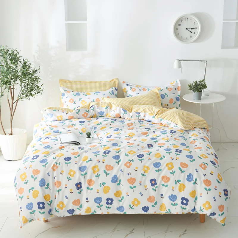 

Pastoral Style Floral Bedding Set Comfortable Bedclothes Pillowcase Sheet Teens Bed Duvet Cover Set Home Adults Bed Linen Set