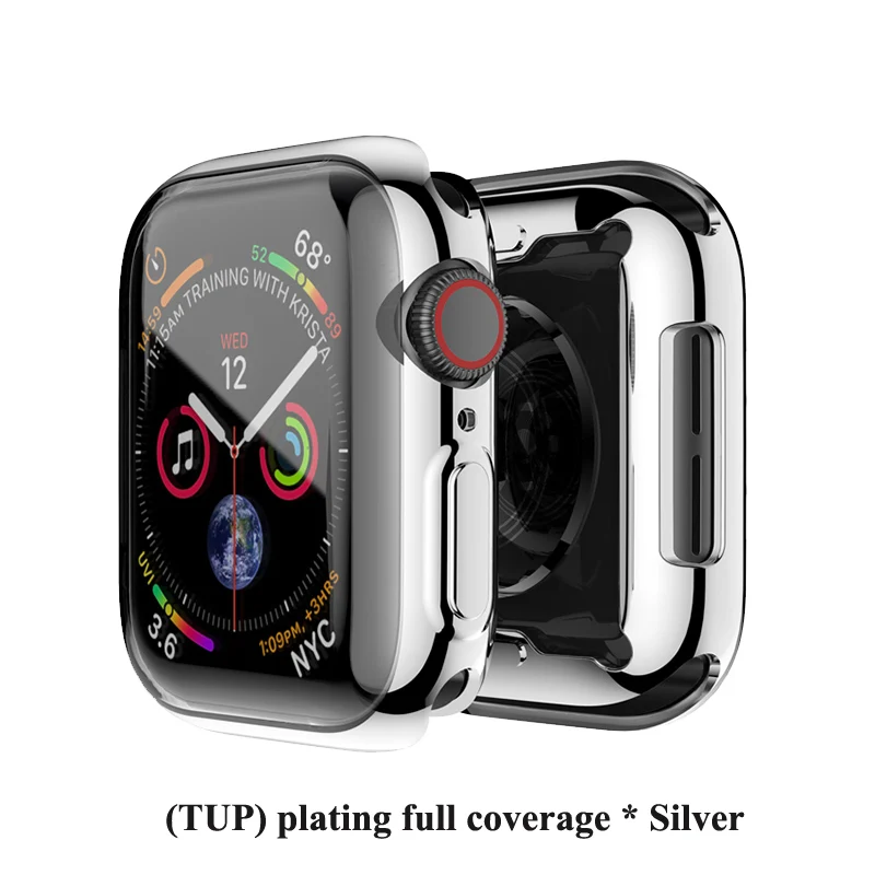 Silver Металлические часы чехол для apple watch 38/40 мм 42 44 мм Защитная крышка бампера отделка Алюминий сплав Frame watch series 5/4/3/2/1 - Цвет: Silver