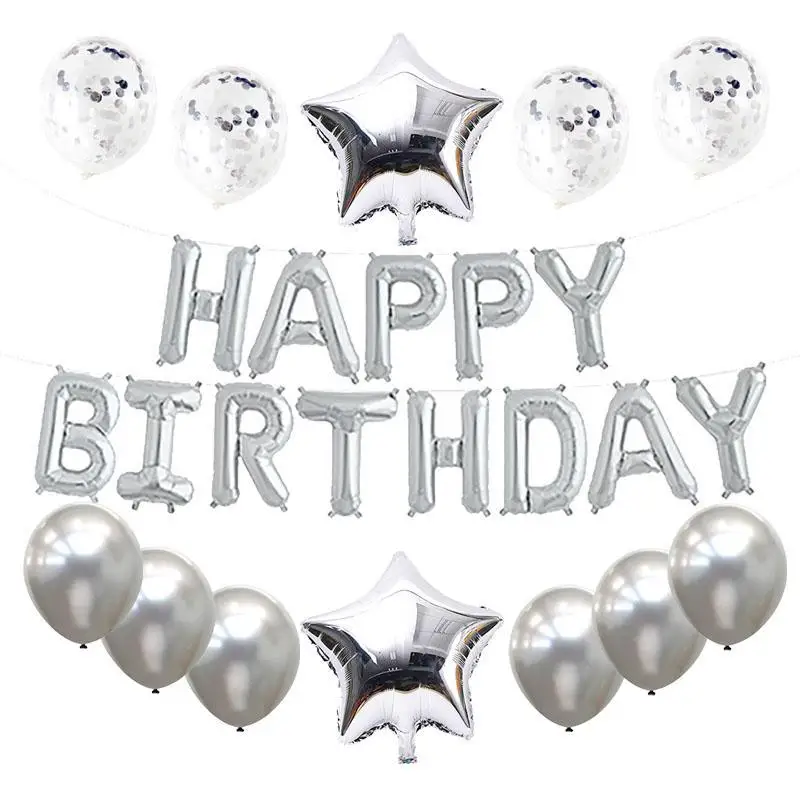 Воздушные шары из фольги с надписью Happy Birthday 16 дюймов 25 шт. | Дом и сад