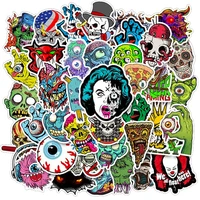103050pcs mixed horror series skull zombie cartoon stickers bike skateboard guitar laptop luggage waterproof joke stickers