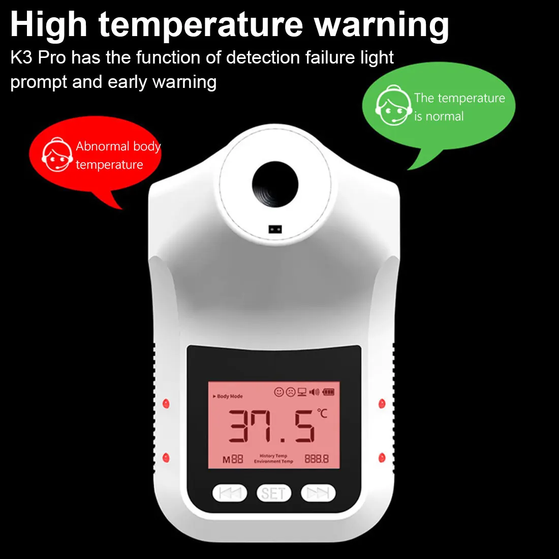 

2020 Non-contact Infrared Thermometer Hanging Termometro LCD Digital Temperature Sensor Laser Gun Wall Mounted for Home Office