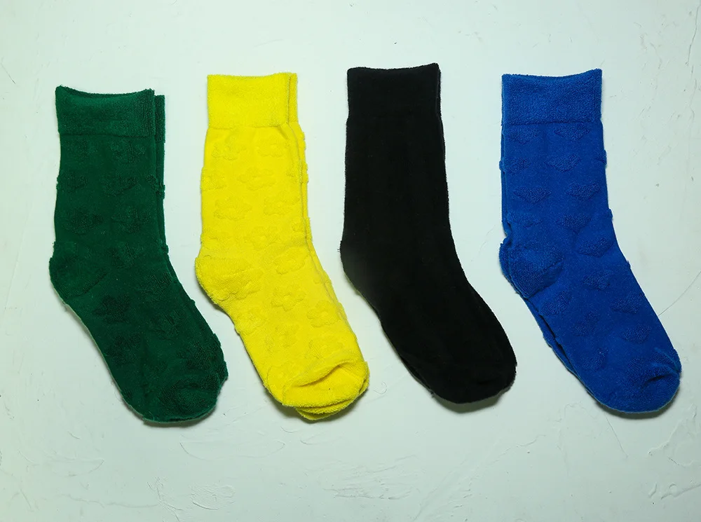 

New style random drawing pattern cactus green reverse wear sports tube socks for men and women couples tide socks