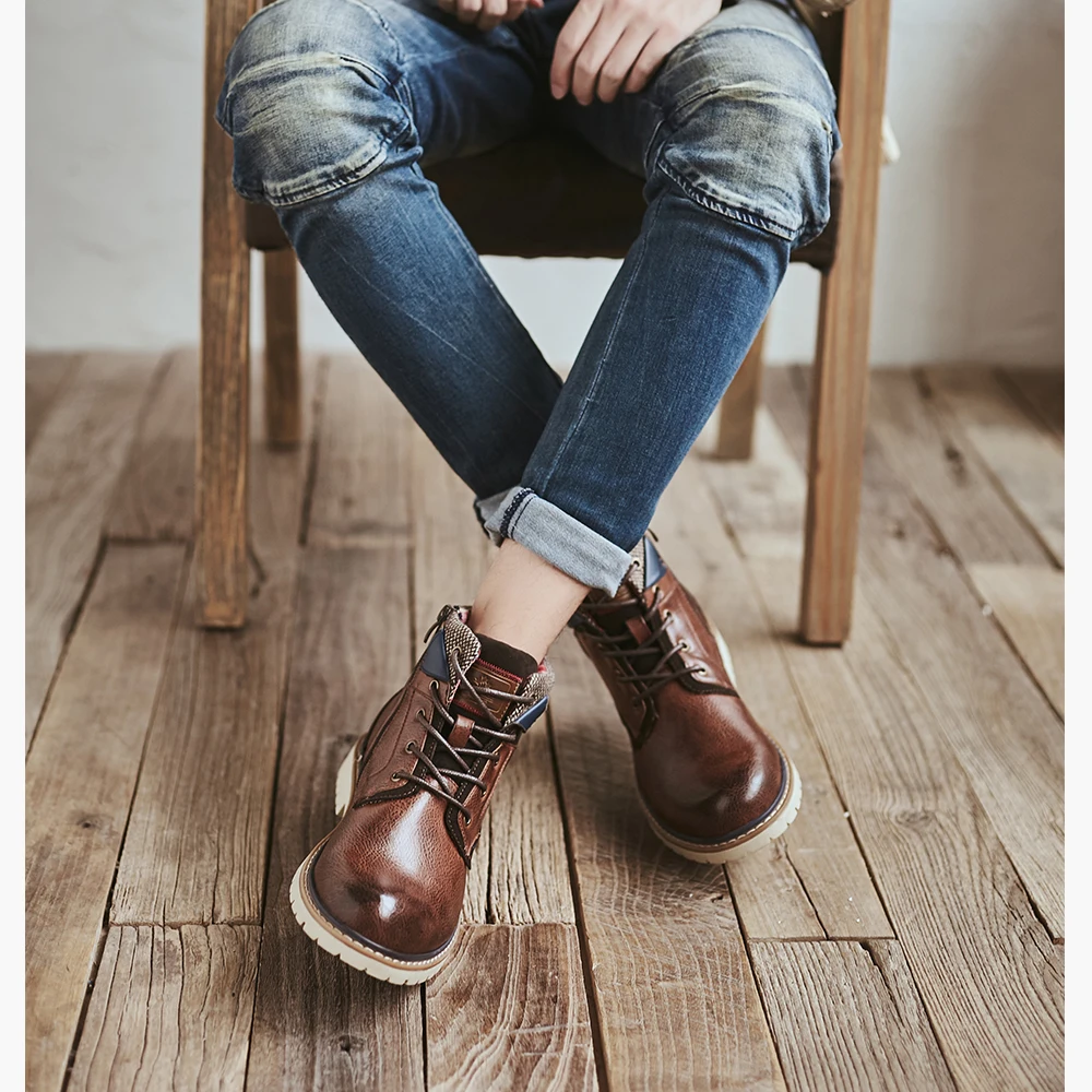 Осенняя обувь для мужчин; ботильоны; botas; коллекция года; модные зимние уличные удобные мужские ботинки; мужские Брендовые повседневные ботинки; мужские ботинки на шнуровке