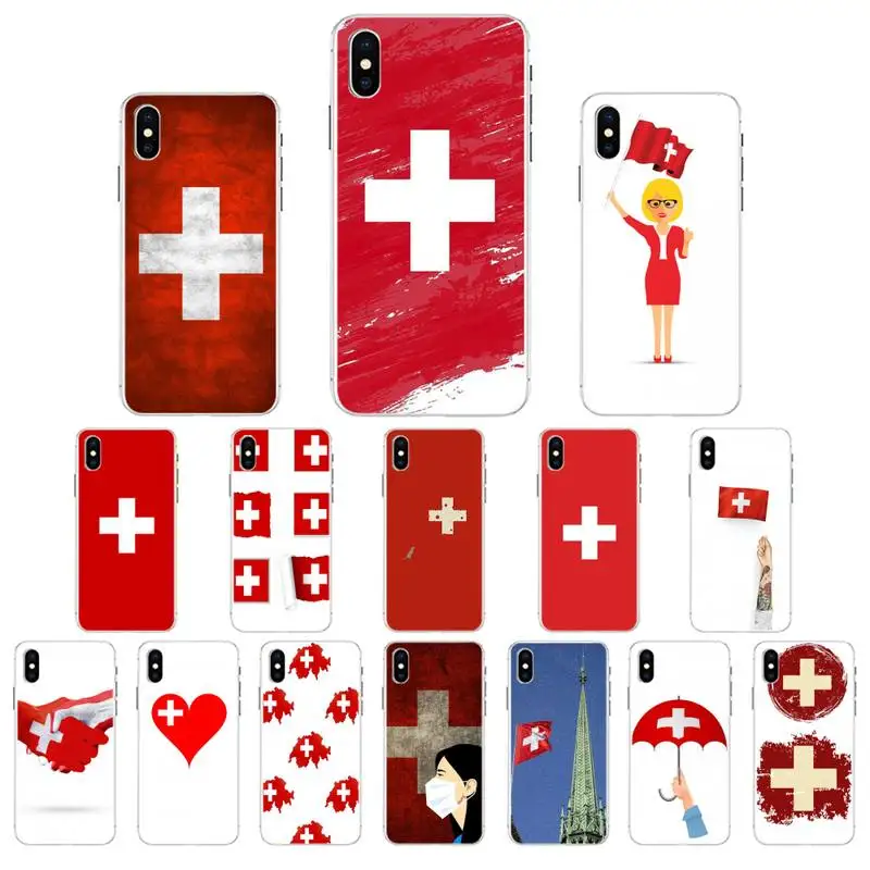 

YNDFCNB Swiss flag Phone Case for iphone 13 X XS MAX 11 12 pro max 6 6s 7 7plus 8 8Plus 5 5S XR se 2020 case