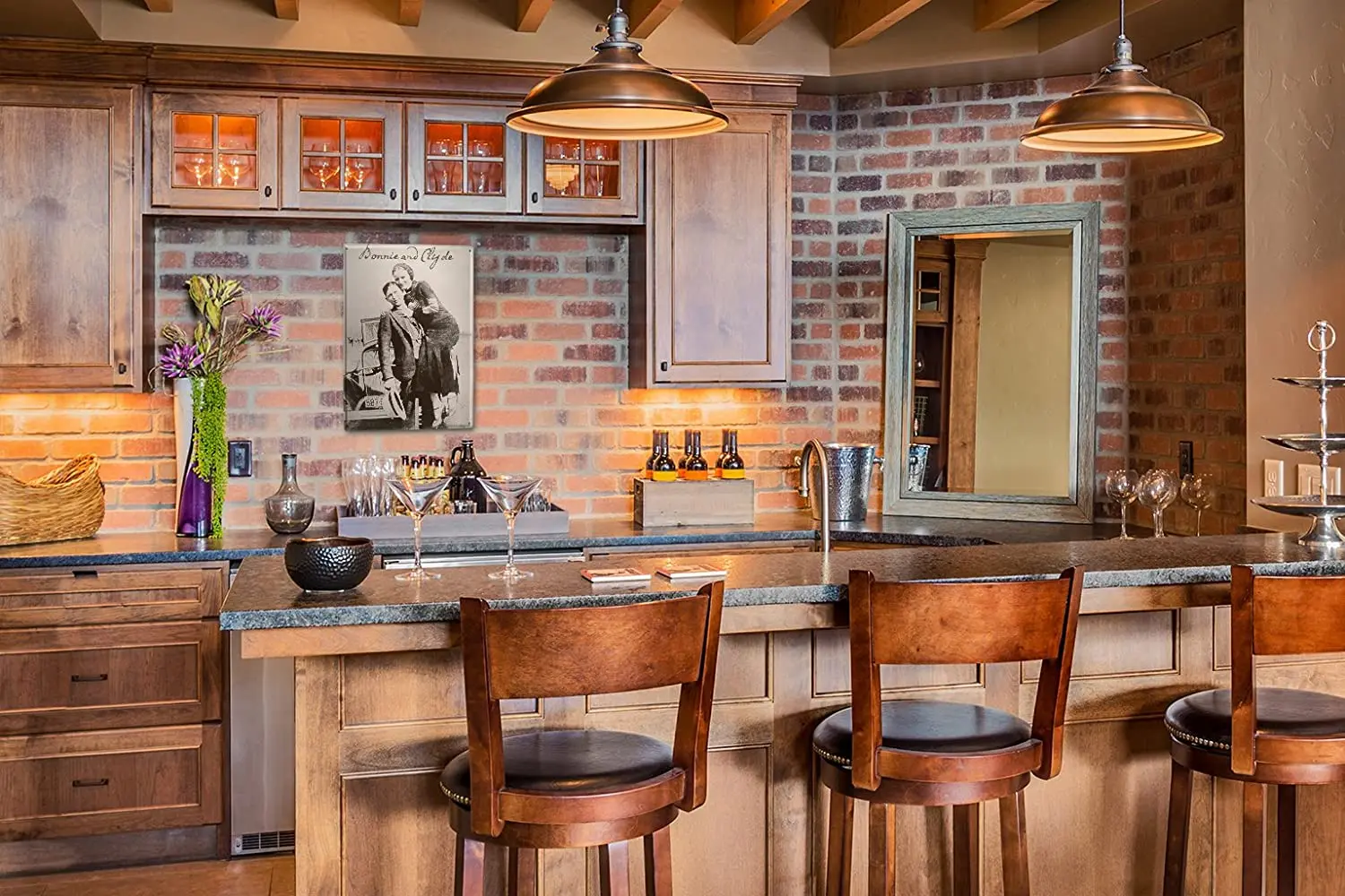 

SINCE 2004 Tin Sign Metal Plate Decorative Sign Home Decor Plaques 30 x 40 cm Retro Motif Bonnie and Clyde