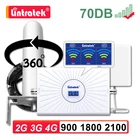Lintratek Новый 70 дБ Мобильный телефон 2G 3G 4G усилитель сигнала повторитель GSM UMTS LTE 4G усилитель + Omni антенна панель 15m комплект AGC