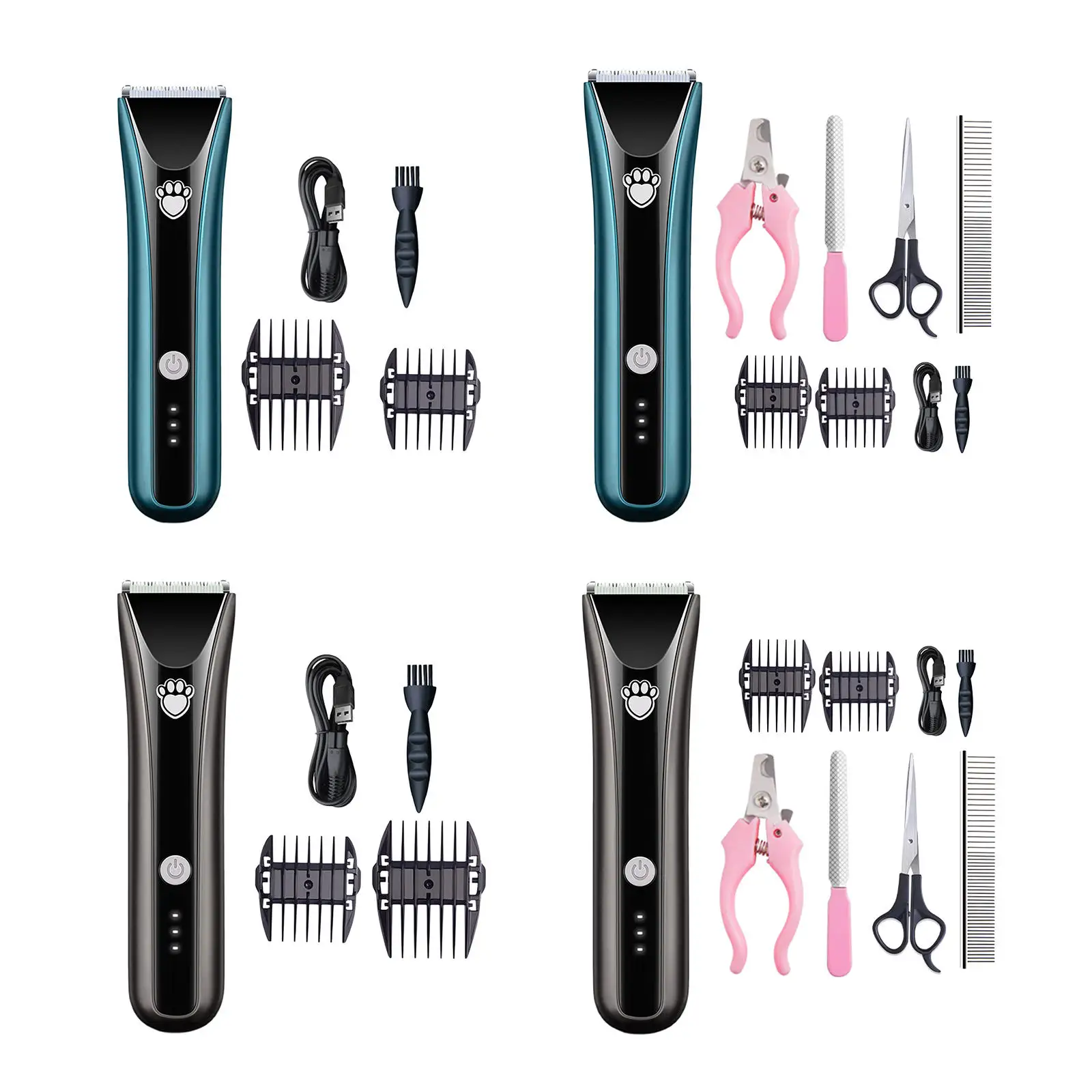 

Машинка для стрижки собак, перезаряжаемая машинка для груминга животных, с низким уровнем шума, для кошек, маленьких и больших собак