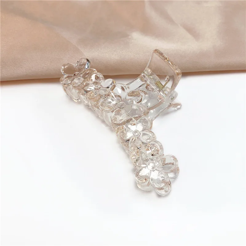 Модный женский однотонный прозрачный зажим для волос конского хвоста верхняя