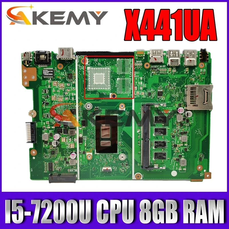 

Материнская плата X441UA I5-7200U CPU 8GB RAM для ASUS X441UA X441UV X441UB X441UQ X441U A441U F441U, материнская плата для ноутбука протестирована полностью