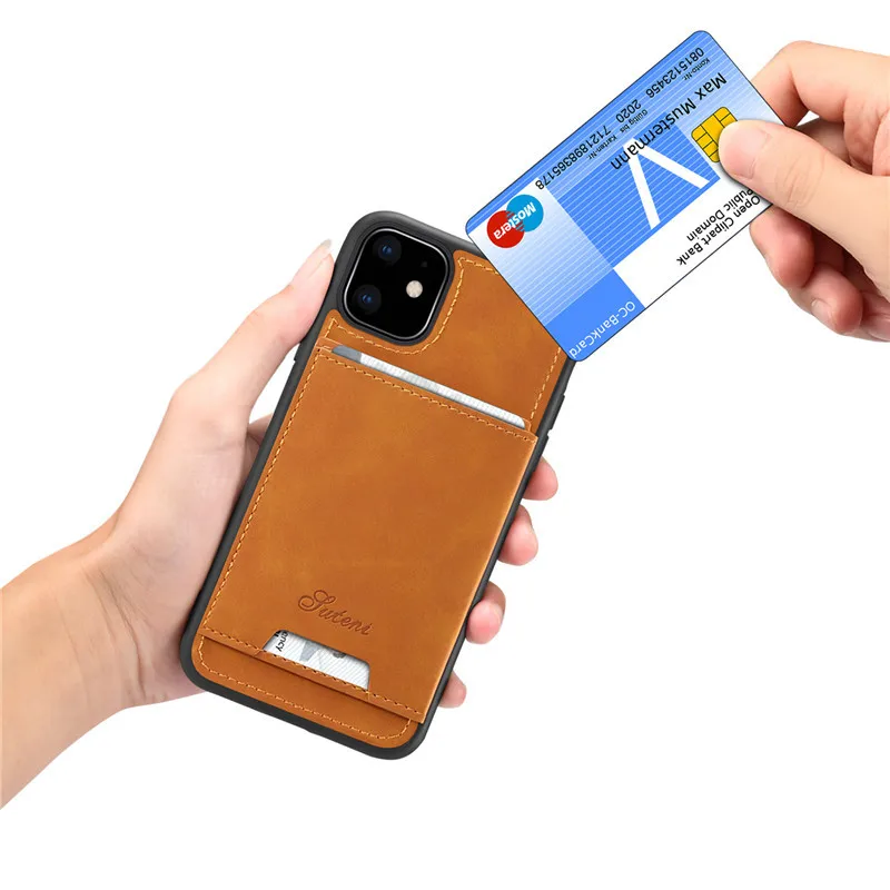 Для iPhone 11 Pro Max бумажник чехол с откидной крышкой отделением для кредитных
