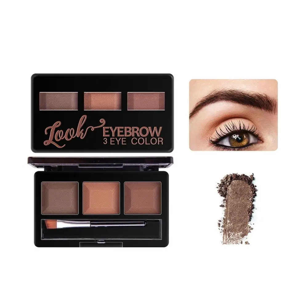 На каждый день 3 цвета бровей порошок Палитра длительный Водонепроницаемый